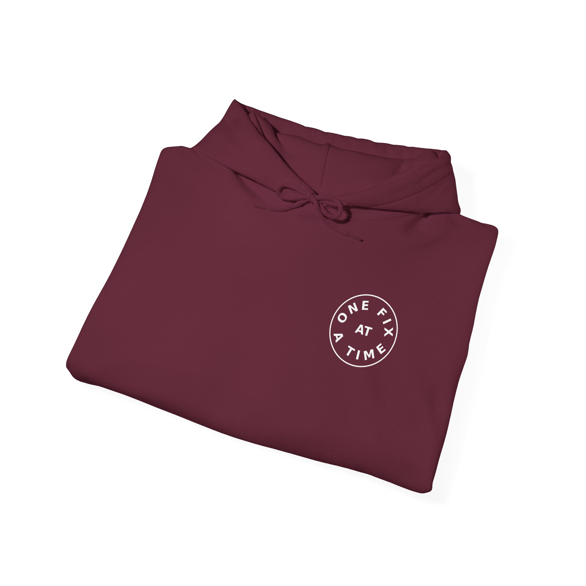 one fix at a time hoodie white logo
